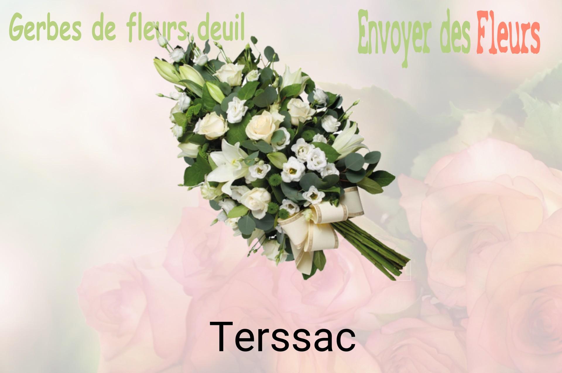 Gerbe de fleurs de deuil livrée à Terssac